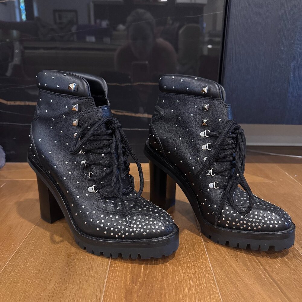 Leather biker boots Valentino Garavani - 38 1/2 Worn Once